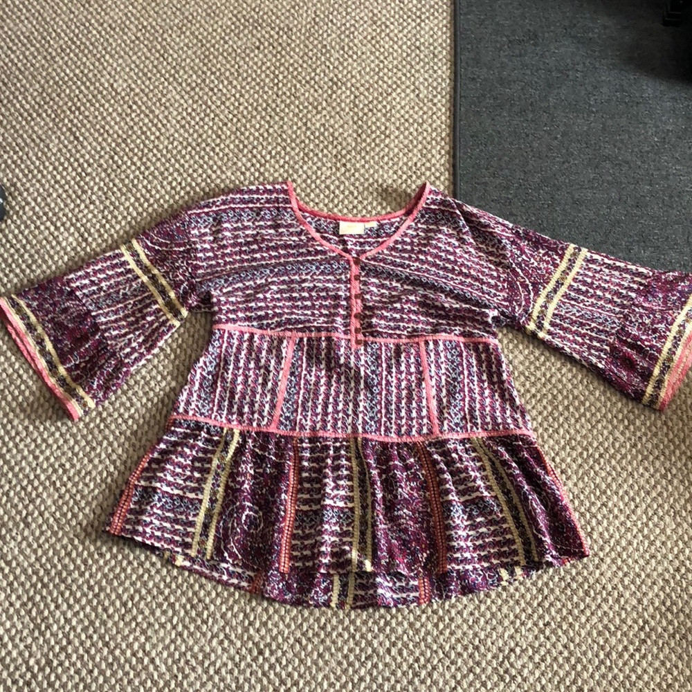 Anthropologie Maeve Silk Tunic Blouse